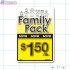 Family Pack Save $1.50 per lb Bright Yellow Rectangle Merchandising Labels - Copyright - A1PKG.com SKU - 15125