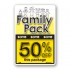Family Pack Save 50% OFF Bright Yellow Rectangle Merchandising Labels - Copyright - A1PKG.com SKU - 15130