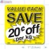 Value Pack Save 20¢ per kg Merchandising Label Copyright A1PKG.com - 15202