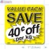 Value Pack Save 40¢ per kg Merchandising Label Copyright A1PKG.com - 15204
