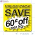 Value Pack Save 60¢ per kg Merchandising Label Copyright A1PKG.com - 15206