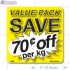 Value Pack Save 70¢ per kg Merchandising Label Copyright A1PKG.com - 15207