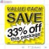 Value Pack Save 33% OFF Merchandising Label Copyright A1PKG.com - 15229