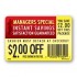 Instant Savings $2.00 off Coupon Full Color Rectangle Merchandising Labels - Copyright - A1PKG.com SKU -  15305
