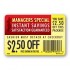 Instant Savings $2.50 off Coupon Full Color Rectangle Merchandising Labels - Copyright - A1PKG.com SKU -  15306
