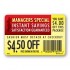 Instant Savings $4.50 off Coupon Full Color Rectangle Merchandising Labels - Copyright - A1PKG.com SKU -  15313
