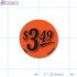$3.49 Fluorescent Red Circle Merchandising Price Label Copyright A1PKG.com - 15526