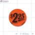 $2.25 Fluorescent Red Circle Merchandising Price Label Copyright A1PKG.com - 15536