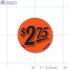 $2.75 Fluorescent Red Oval Merchandising Price Label Copyright A1PKG.com - 15538
