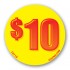 $10 Bright Yellow Circle Merchandising Price Label Copyright A1PKG.com - 15710
