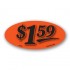 $1.59 Fluorescent Red Oval Merchandising Price Label Copyright A1PKG.com - 14415