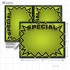 Green Special 3D Starburst Merchandising Placards 2UP (5.5" x 7") - Copyright - A1PKG.com - 16014