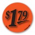 $1.79 Fluorescent Red Circle Merchandising Price Label Copyright A1PKG.com - 15512