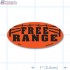 Free Range Fluorescent Red Oval Merchandising Labels - Copyright - A1PKG.com SKU - 20117