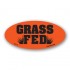 Grass Fed Fluorescent Red Oval Merchandising Labels - Copyright - A1PKG.com SKU - 20118