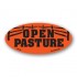 Open Pasture Fluorescent Red Oval Merchandising Labels - Copyright - A1PKG.com SKU - 20119