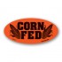 Corn Fed Fluorescent Red Oval Merchandising Label Copyright A1PKG.com - 20120