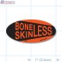 Boneless Skinless Fluorescent Red Oval Merchandising Labels - Copyright - A1PKG.com SKU - 20428