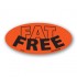 Fat Free Fluorescent Red Oval Merchandising Labels - Copyright - A1PKG.com SKU - 20429