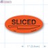 Sliced Fluorescent Red Oval Merchandising Labels - Copyright - A1PKG.com SKU - 20532