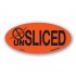 Unsliced Fluorescent Red Oval Merchandising Labels - Copyright - A1PKG.com SKU - 20533