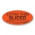Extra Thin Sliced Fluorescent Red Oval Merchandising Labels - Copyright - A1PKG.com SKU - 20534