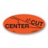 Center Cut Fluorescent Red Oval Merchandising Labels - Copyright - A1PKG.com SKU - 20641