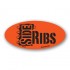 Side Ribs Fluorescent Red Oval Merchandising Labels - Copyright - A1PKG.com SKU - 2064