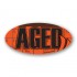 Aged Fluorescent Red Oval Merchandising Labels - Copyright - A1PKG.com SKU - 20950