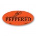 Peppered Fluorescent Red Oval Merchandising Labels - Copyright - A1PKG.com SKU - 20954