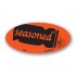 Seasoned Fluorescent Red Oval Merchandising Labels - Copyright - A1PKG.com SKU - 20955