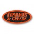 Asparagus & Cheese Fluorescent Red Oval Merchandising Labels - Copyright - A1PKG.com SKU - 20963