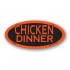Chicken Dinner Fluorescent Red Oval Merchandising Labels - Copyright - A1PKG.com SKU - 22112