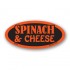 Spinach & Cheese Fluorescent Red Oval Merchandising Labels - Copyright - A1PKG.com SKU - 20965