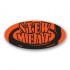Stew Meat Fluorescent Red Oval Merchandising Label Copyright A1PKG.com - 21701