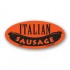 Italian Sausage Fluorescent Red Oval Merchandising Label Copyright A1PKG.com - 24601