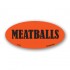 Meatballs Fluorescent Red Oval Merchandising Labels - Copyright - A1PKG.com SKU - 21063