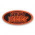 Ground Beef Fluorescent Red Oval Merchandising Label Copyright A1PKG.com - 21503