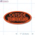 "Outside Round" Fl. Red Oval Merchandising Label - Copyright - A1Pkg.com - SKU 21505