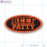 Beef Patty Fluorescent Red Oval Merchandising Labels - Copyright - A1PKG.com SKU - 21524