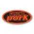 Ground Pork Fluorescent Red Oval Merchandising Label Copyright A1PKG.com - 21603