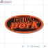 Ground Pork Fluorescent Red Oval Merchandising Label Copyright A1PKG.com - 21603