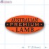 Premium Australian Lamb Fluorescent Red Oval Merchandising Label Copyright A1PKG.com - 21705