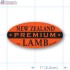 Premium New Zeland Lamb Fluorescent Red Oval Merchandising Label Copyright A1PKG.com - 21706