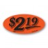 $2.19 Fluorescent Red Oval Merchandising Price Label Copyright A1PKG.com - 14423