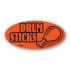 Drumstick Fluorescent Red Oval Merchandising Label Copyright A1PKG.com - 22008