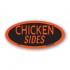 Chicken Sides Fluorescent Red Oval Merchandising Label Copyright A1PKG.com - 22012