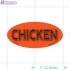 Chicken Fluorescent Red Oval Merchandising Label Copyright A1PKG.com - 22101