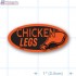 Chicken Legs Fluorescent Red Oval Merchandising Label Copyright A1PKG.com - 22105