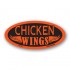 Chicken Wings Fluorescent Red Oval Merchandising Labels - Copyright - A1PKG.com SKU - 22106